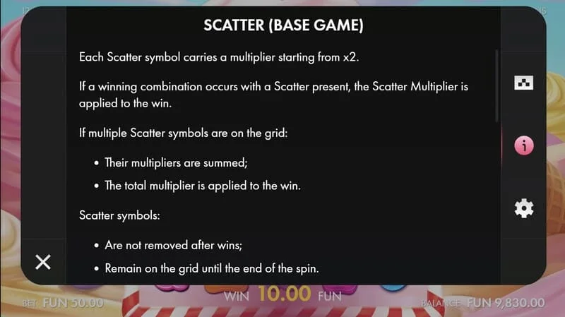Sugar Wins - Scatter con multiplicador